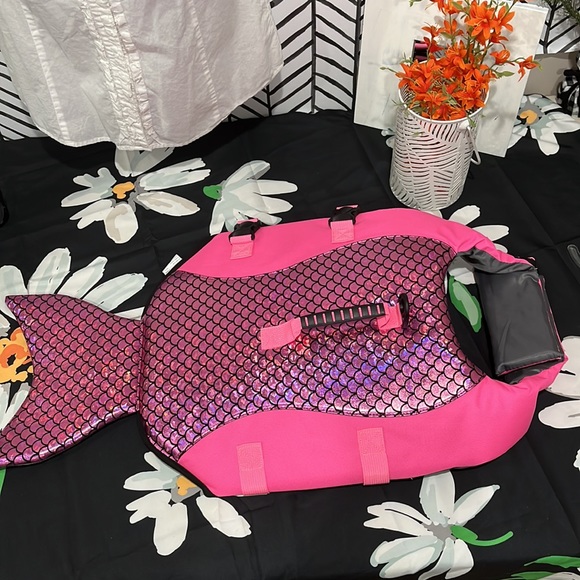 NIB Shiny Mermaid Reflective Fuchsia Pink Dog Life Jacket, Sz.Lg - Picture 5 of 13